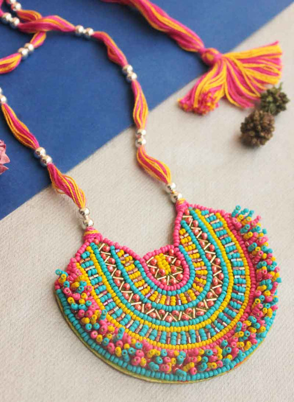 Multicolor Bead Long Necklace
