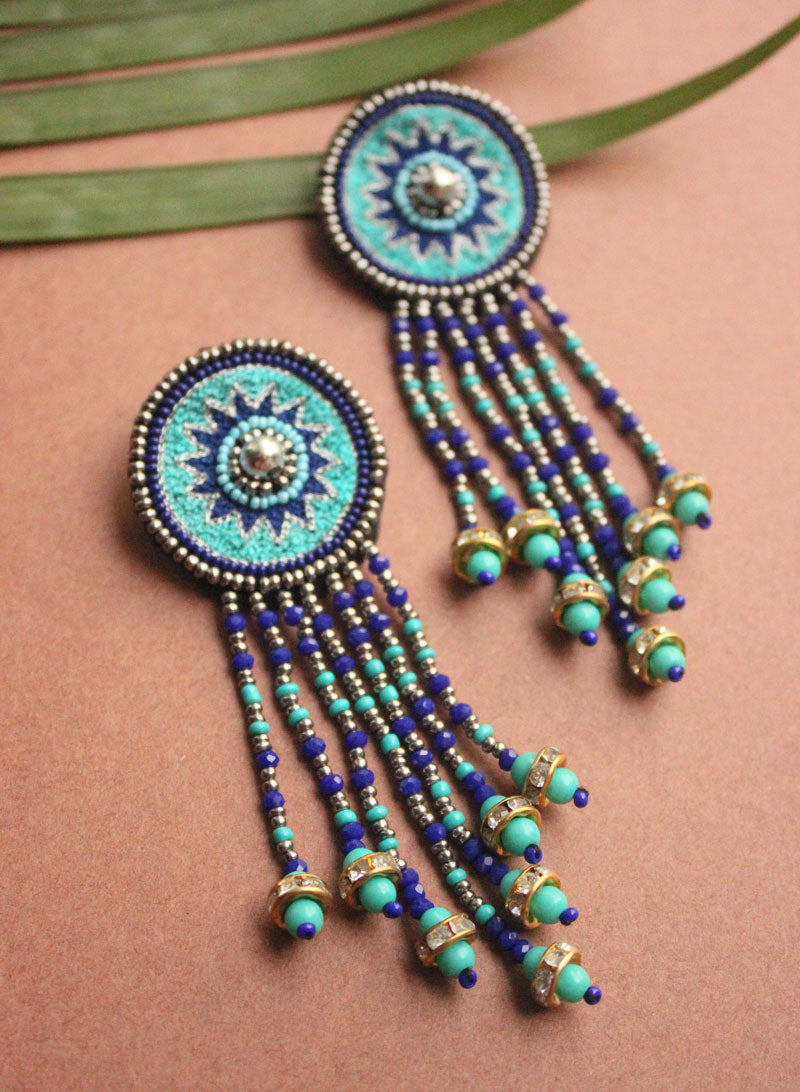 Round Beaded Hanging Earring