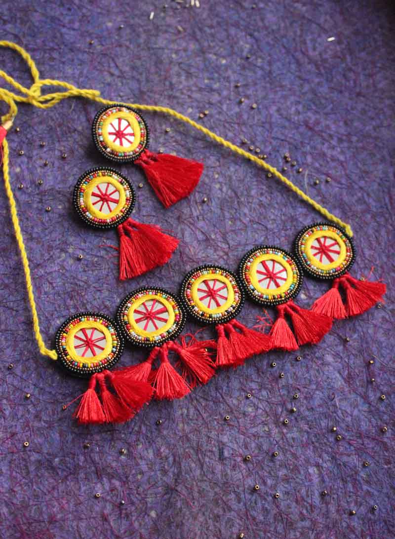 Madhvi Tassel Choker Set