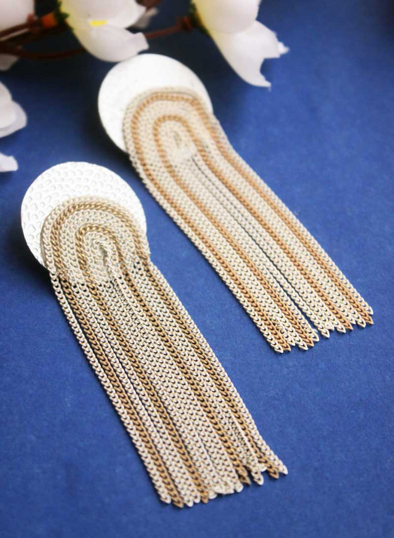 Long Chain Matte Earring – Phuljhadi