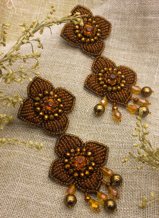 Ranjhana Long Copper Beaded Earring