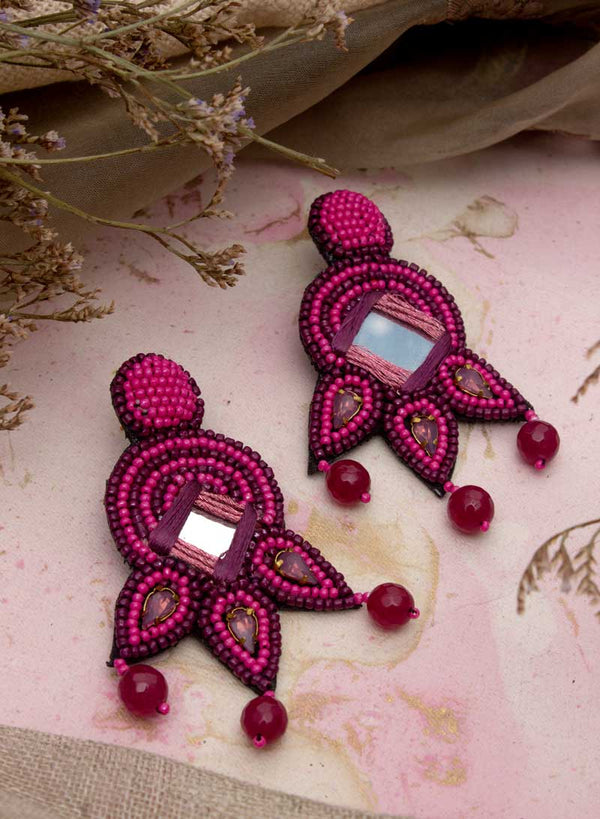Shades Of Pink Mirror Earring
