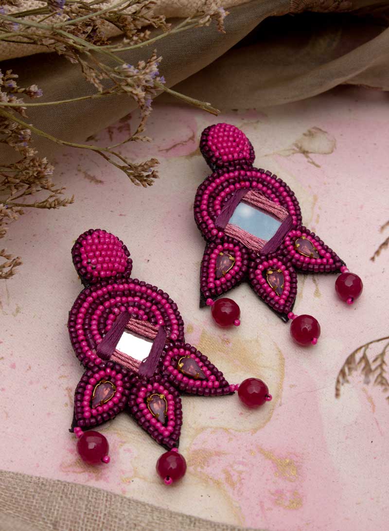 Shades Of Pink Mirror Earring