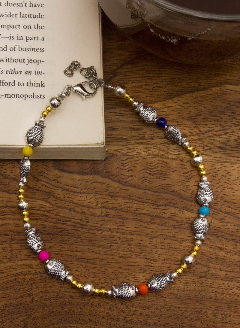 Fish Multicolor Bead Anklet