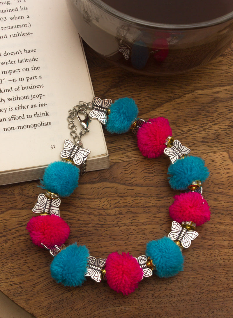 Butterfly Pom Pom Anklet