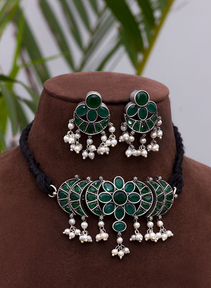 menka german silver choker set