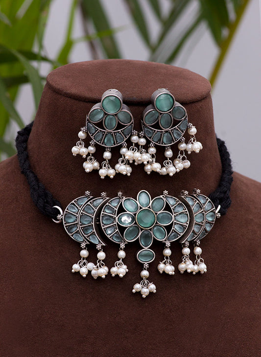 menka german silver choker set