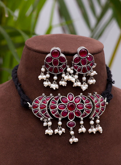 menka german silver choker set