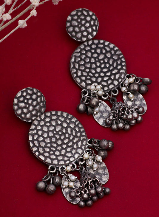textured round earring