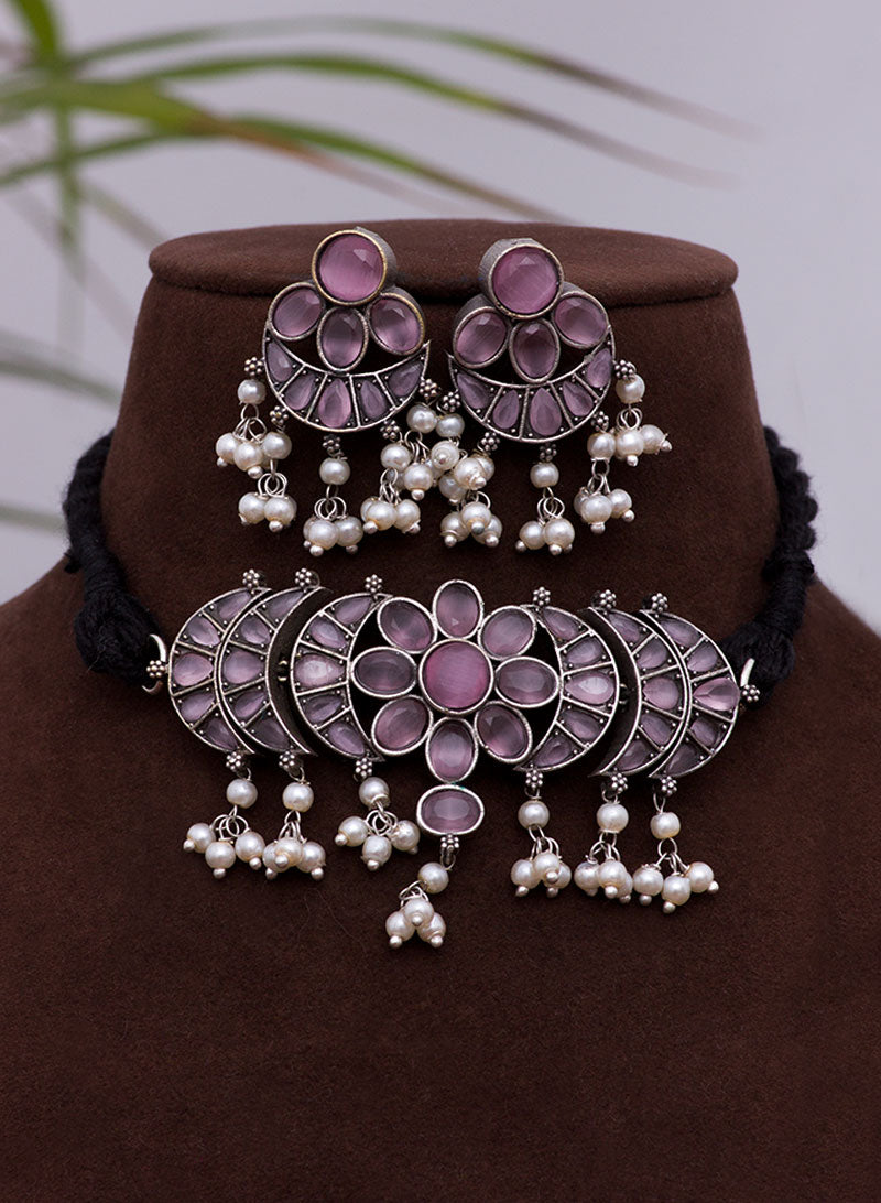 menka german silver choker set