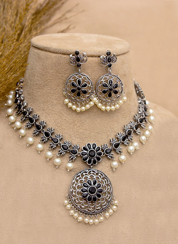 Khyati German Silver Necklace Set