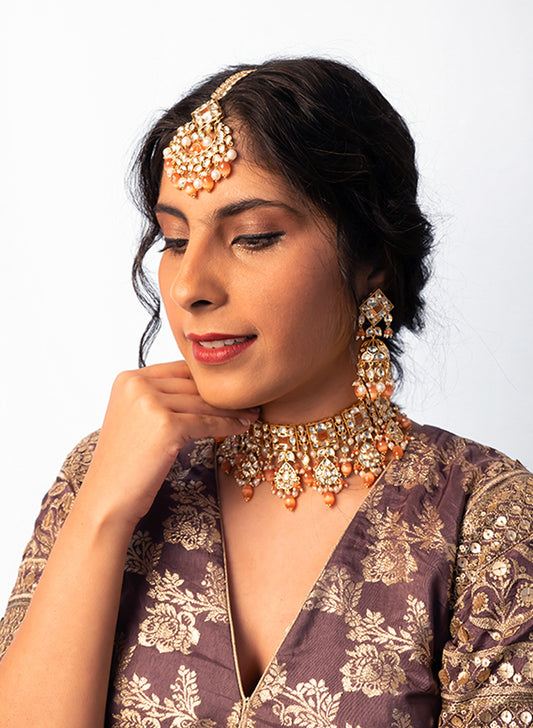 Pranavi kundan Bridal set