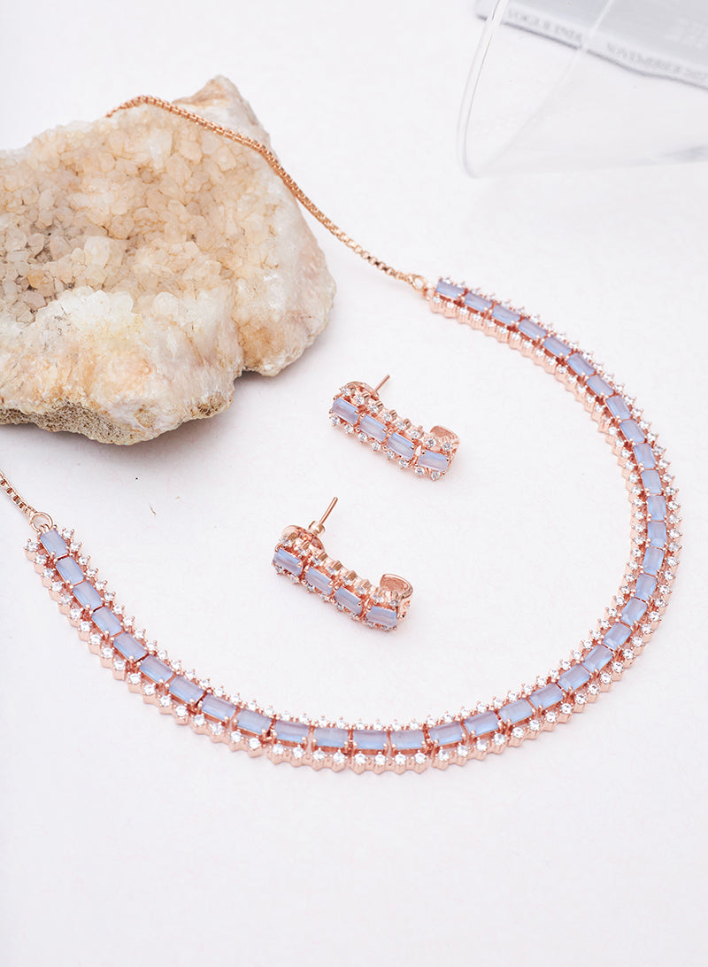 Adena rosegold ad necklace set