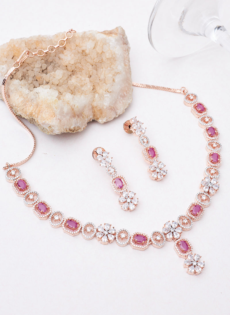 Vivy ad rosgold necklace set