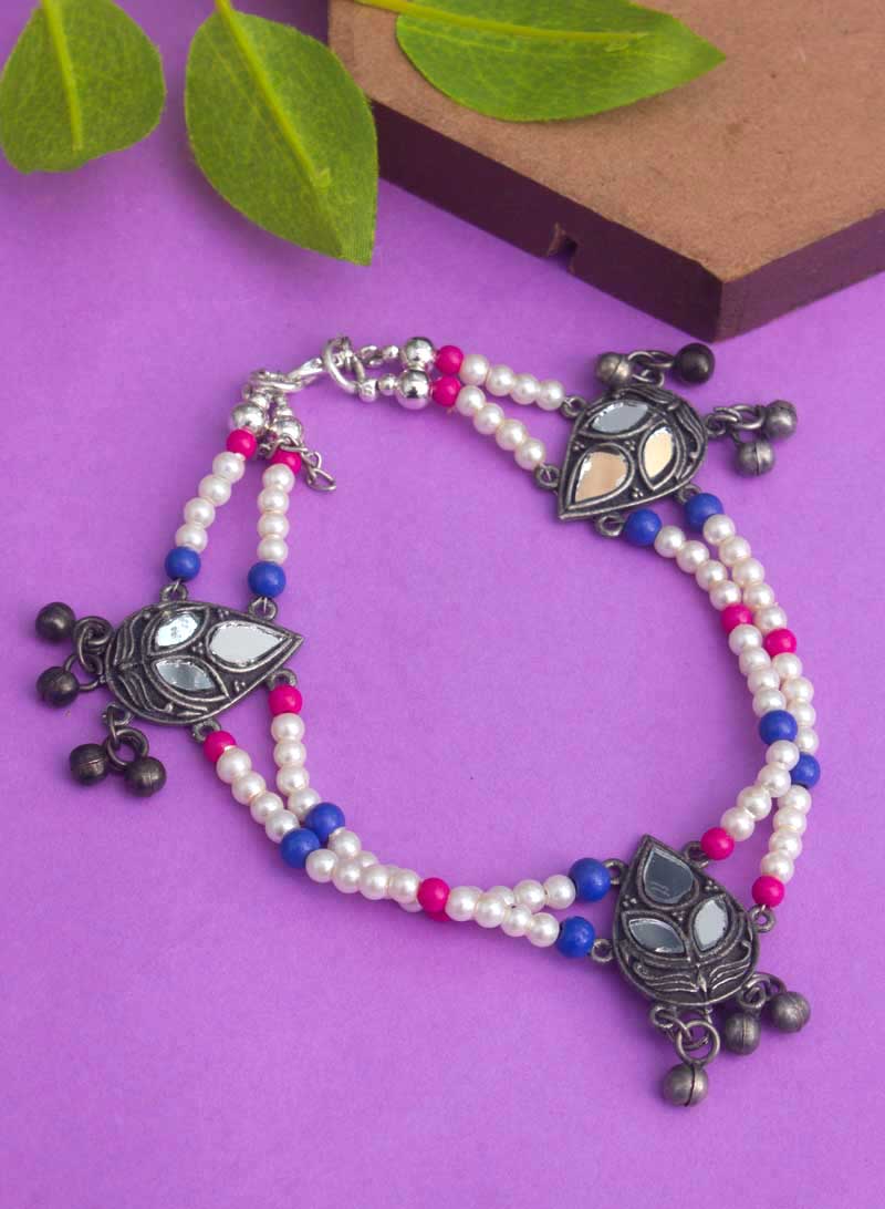 Vagini Oxidised Anklet