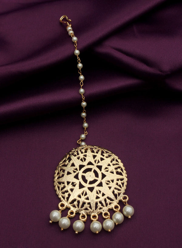 Cutwork Metal Round Maangttika