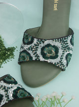 Green Sequin Sandal