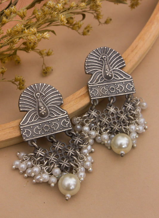 mayur german silver earring