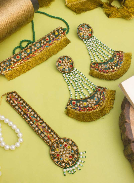 Krisha Bead Choker with Maangtika