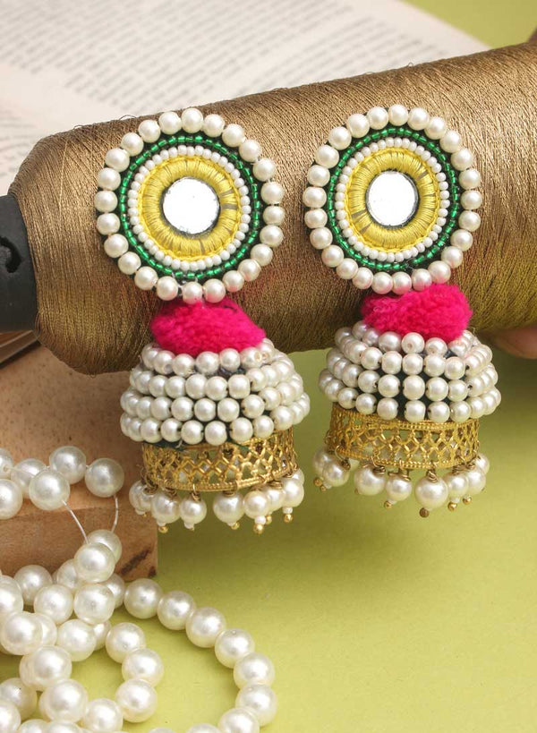 Vedicmaya Jewellery Plastic Handmade Silk Thread Earrings / Jhumkas, Shape:  Varients, Size: 3 To 3.5 Inches at Rs 200/pair in Palghar