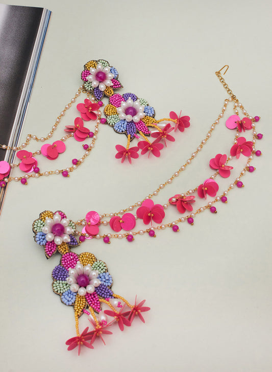 Meera floral earring with sahara