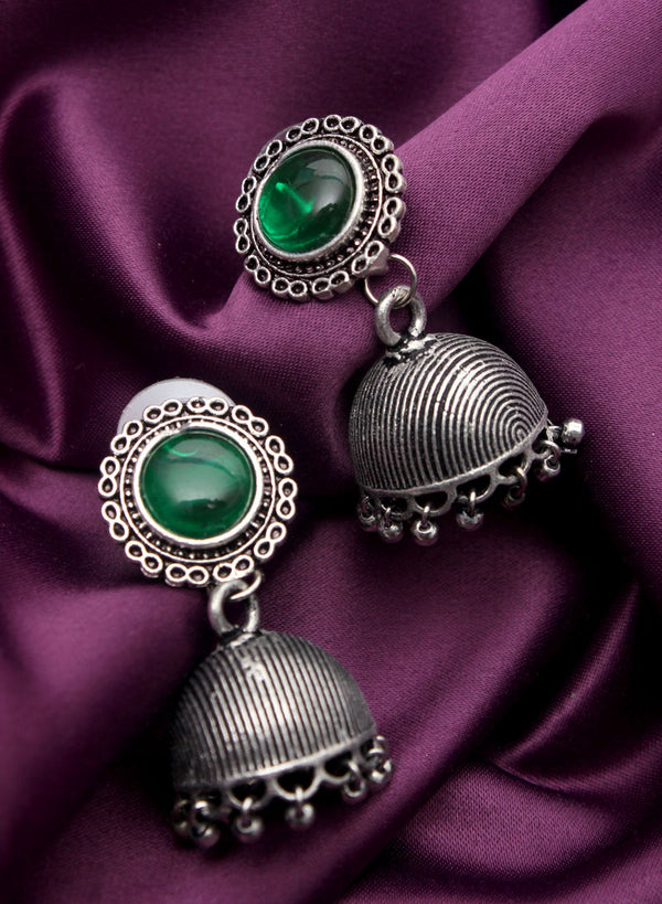 Green Stone jhumka