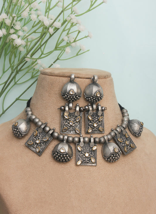 Mausami Oxidised Choker set