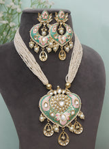 Rashmika meena long necklace set