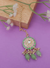 Madhulika meena necklace set with maangtika