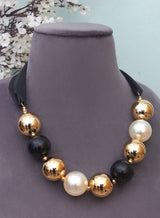 Multicolor big pearl necklace-25mm