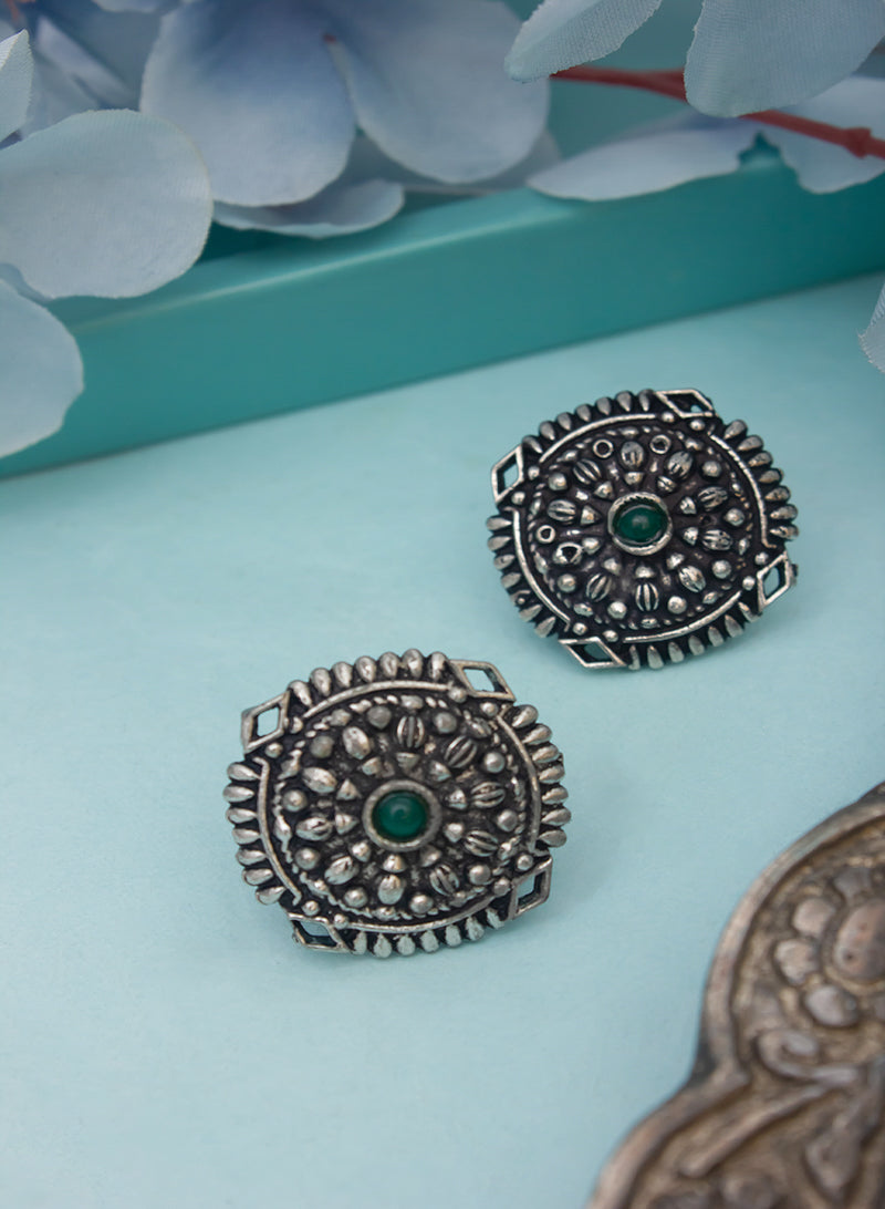 Jaina Oxidised Stud