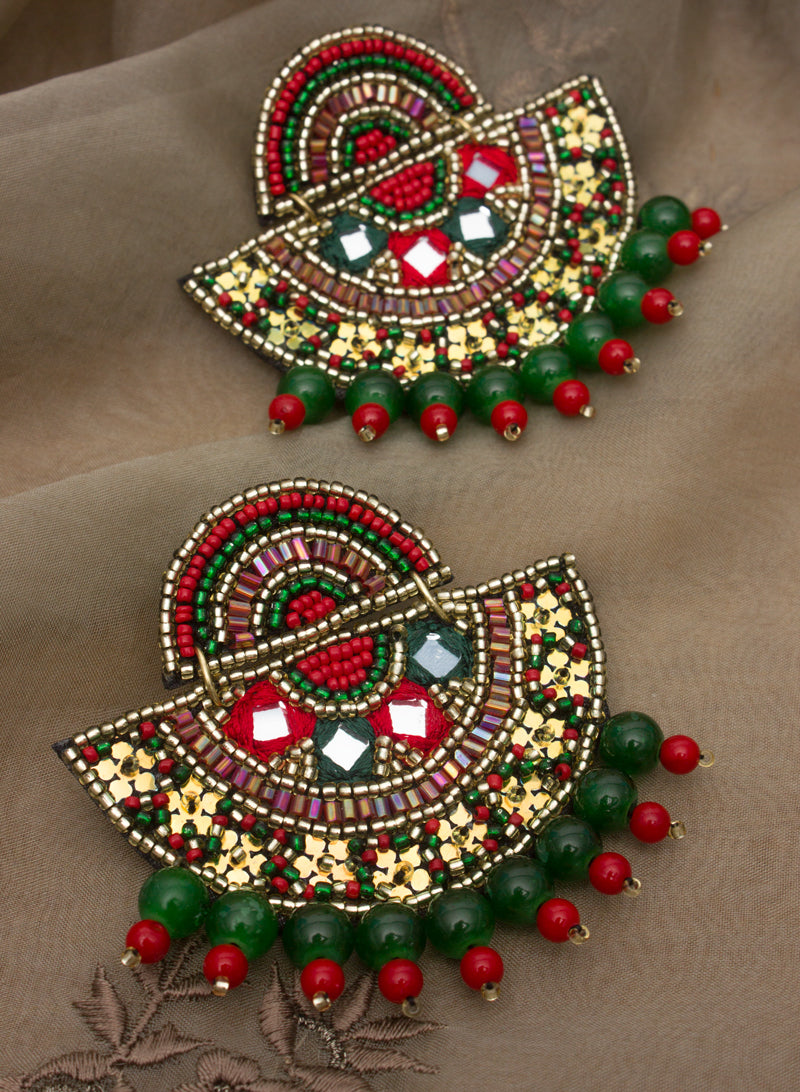 Jennifer Red and Green Earring