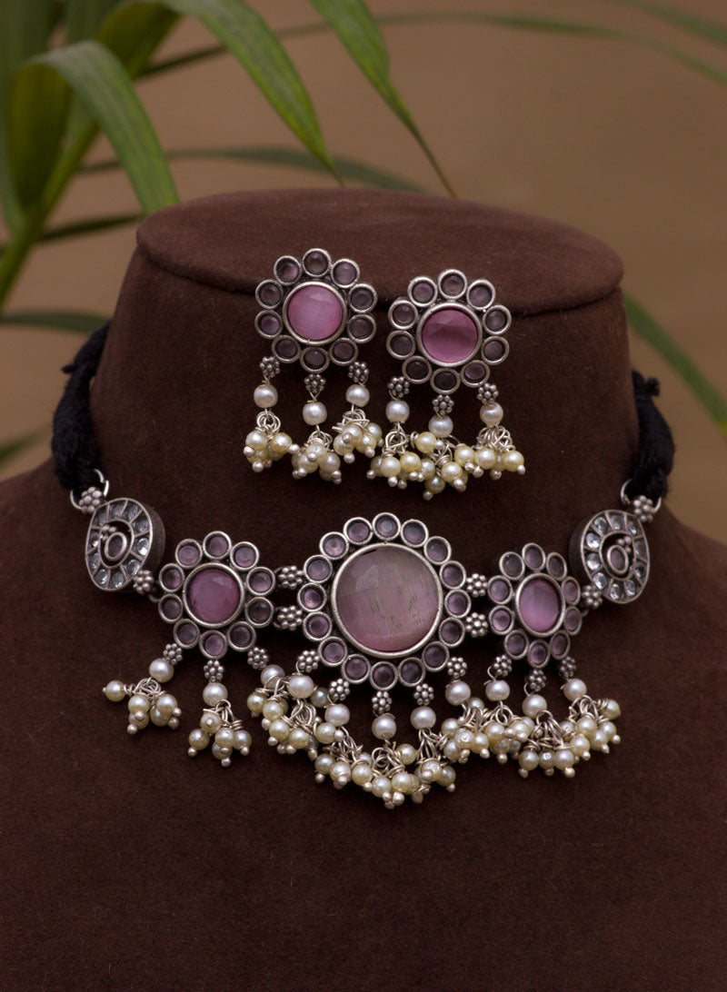 Chaitra German silver Choker set