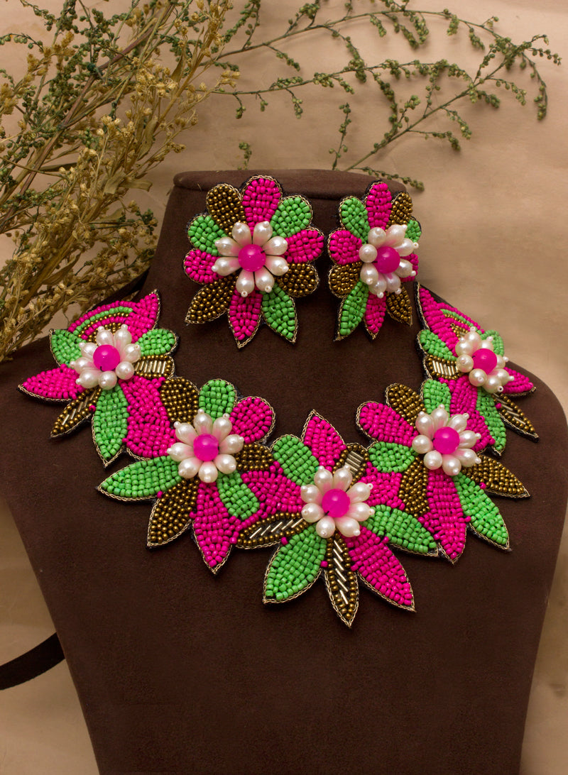 Pink and Green Meera Handmade Set