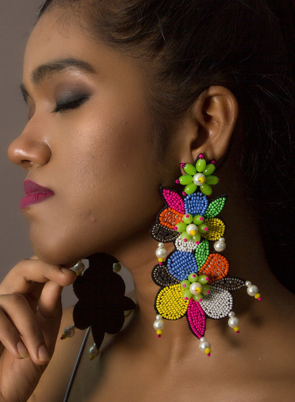 Rajbai imitation Traditional Ethnic Big size colourful Jhumka  Jhumki  Earringschain earrings for girls and women