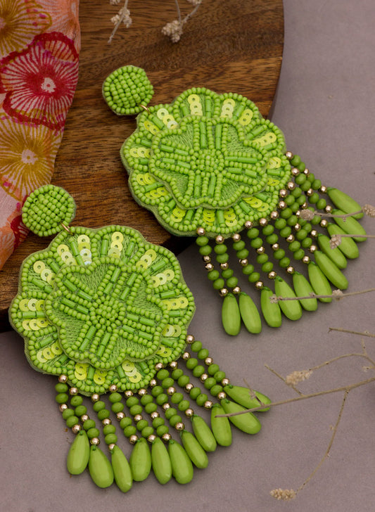 floral bead earring