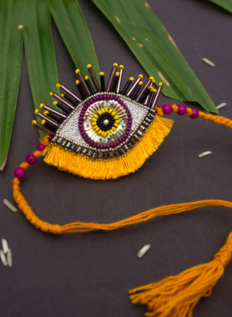 embellished evil eye rakhi
