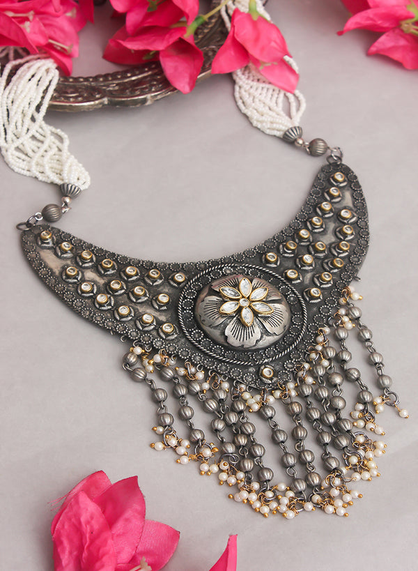 Rajvi Oxidised Statement Necklace