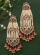 Rukmi stone long earrings comes with saharra