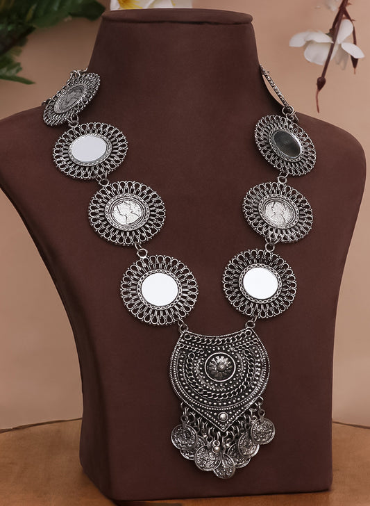 Omah Mirror Oxidised Necklace