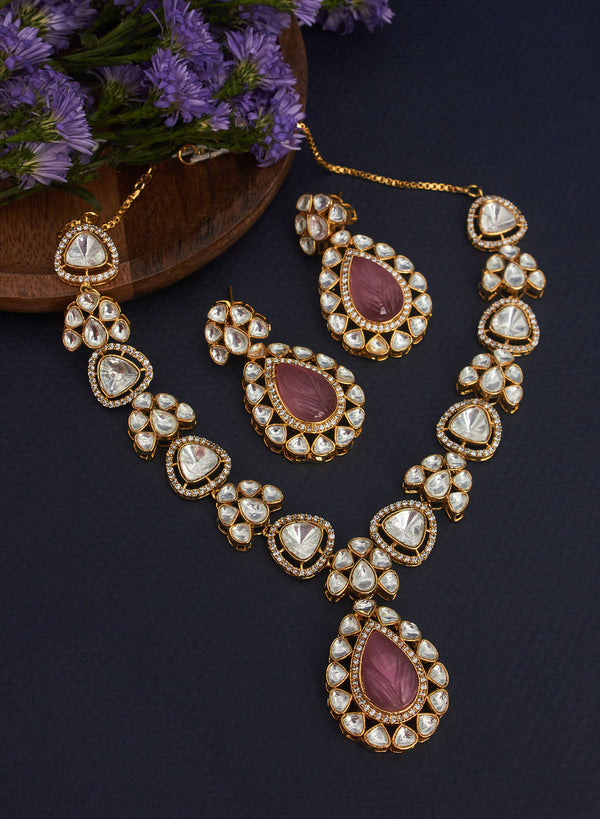 Nirvu kundan necklace set