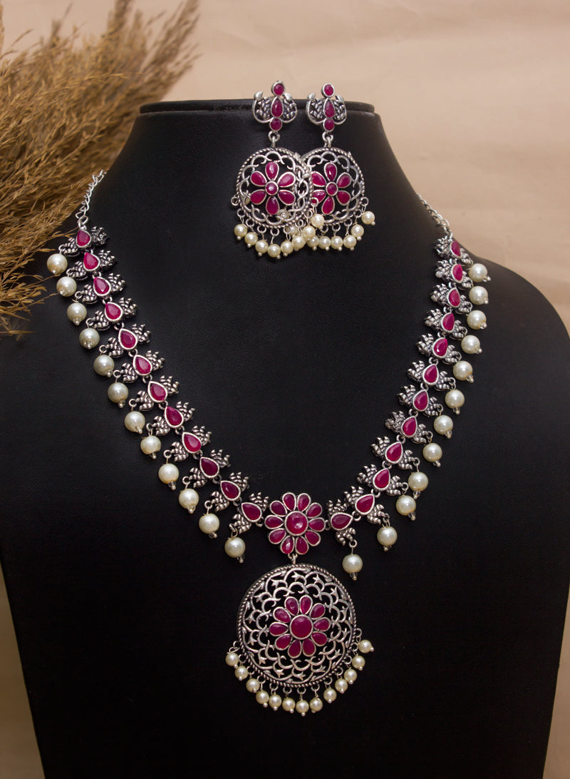 Khyati German Silver Necklace Set