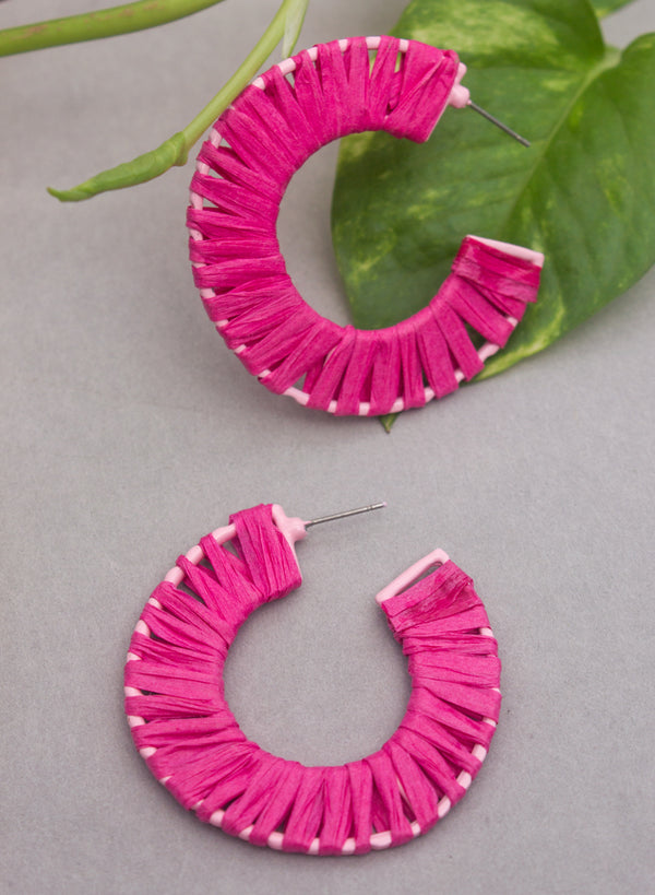 pink wrapped earring