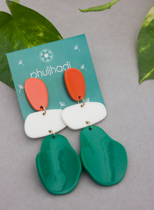 tricolor acrylic earring