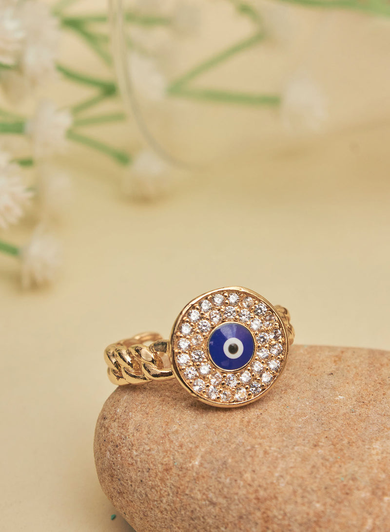 Droplet Frame Evil Eye Diamond Ring Online Jewellery Shopping India | Rose  Gold 14K | Candere by Kalyan Jewellers