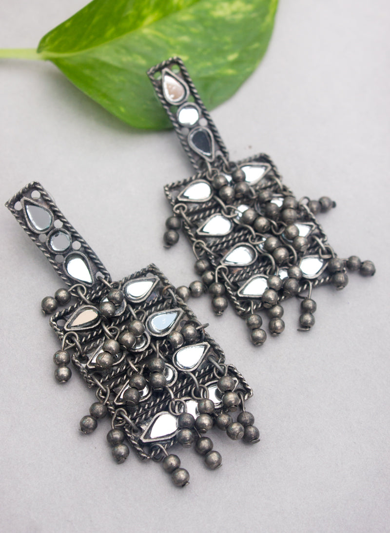 Aarna oxidised Mirror Earring