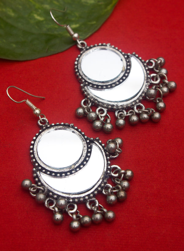 mirror and ghungroo earring