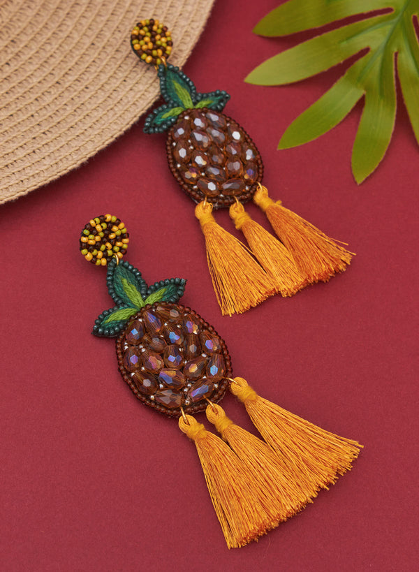 Pineapple tassel earring