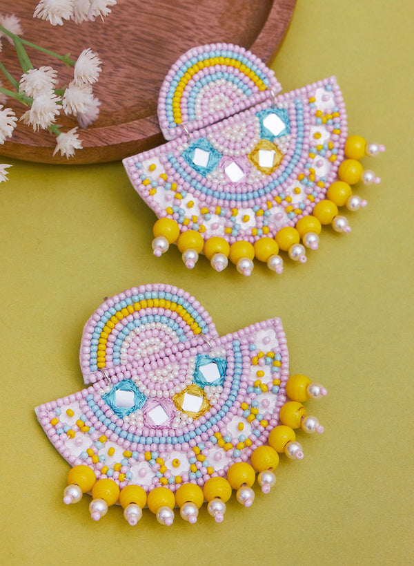 Unique Handmade Nira Earrings | Embroidered Jewelry by Deepa Gurnani
