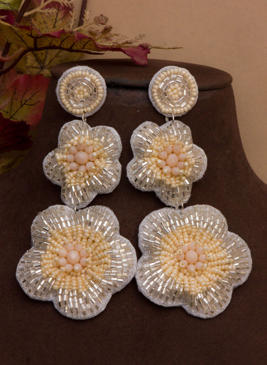 CAROLINA silver FLORAL EARRING